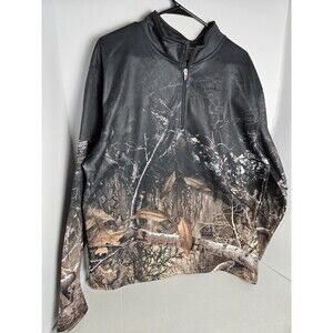 Colosseum Men's LSU Tigers Mossy Oak Fleet II Quarter-Zip Jacket - Black Sz Xl